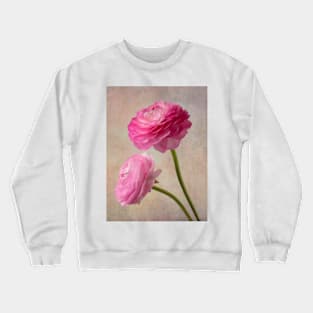 Two Wonderful Pink Textured Ranunculus Crewneck Sweatshirt